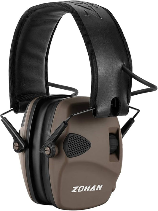 ZOHAN EM054 Electronic Shooting Ear Protection with 4X Sound Amplification, Slim Active Noise Reduction Earmuffs for Gun Range