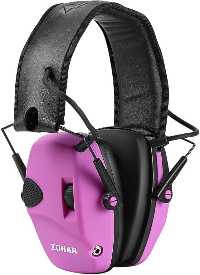 ZOHAN EM054 Electronic Shooting Ear Protection with 4X Sound Amplification, Slim Active Noise Reduction Earmuffs for Gun Range