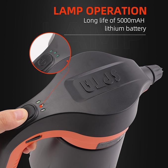 SPTA Pressure Foam Sprayer, 2.25L/76 oz Electric Pressurized Soap Sprayer Car Foam Sprayer, Cordless Pump Sprayer, Car Wash Pressure Washer Foamer with 500ML Shampoo for Detailing