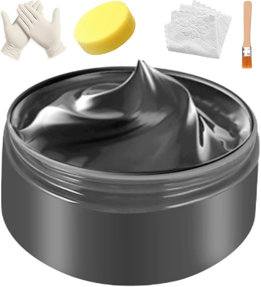 Leather Recoloring Balm, Grey Vinyl Color Restorer for Furniture Seat, Leather Repair Kit for Car Interior, Shoe Polish Paint