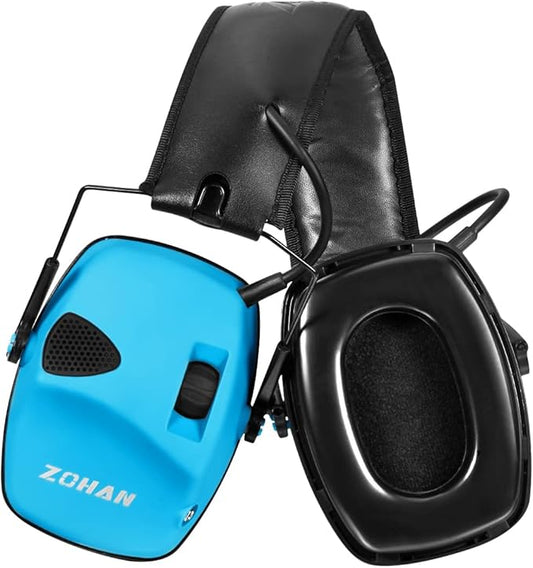 ZOHAN EM054 Electronic Shooting Ear Protection with Gel Ear Pads, Slim Active Noise Reduction Earmuffs with 4X Sound Amplification for Gun Range