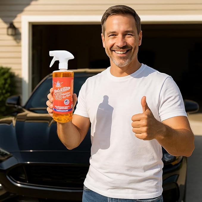Shinykings Wash&Shine 66 32 fl.oz WATERLESS Car Wash with Ultra Car Shine Effect Powerful Car Wash Spray or Foam Soap for All Surfaces | Scratch-Free & Biodegradable Car Cleaner | 32 fl.oz.