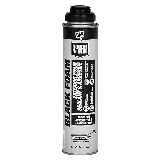 Touch N Seal Black Landscape and RV UV-Resistant Polyurethane Gun Foam Spray Sealant Kit - 10/24oz Cans and 2/12oz Cans Zero FOC Polyurethane Foam Cleaner