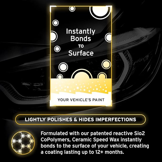Ethos Ceramic Speed Wax - Hydrophobic Car Coating Spray - Top Coat Polish with Reactive SiO2 Copolymers for Ultimate Paint Protection