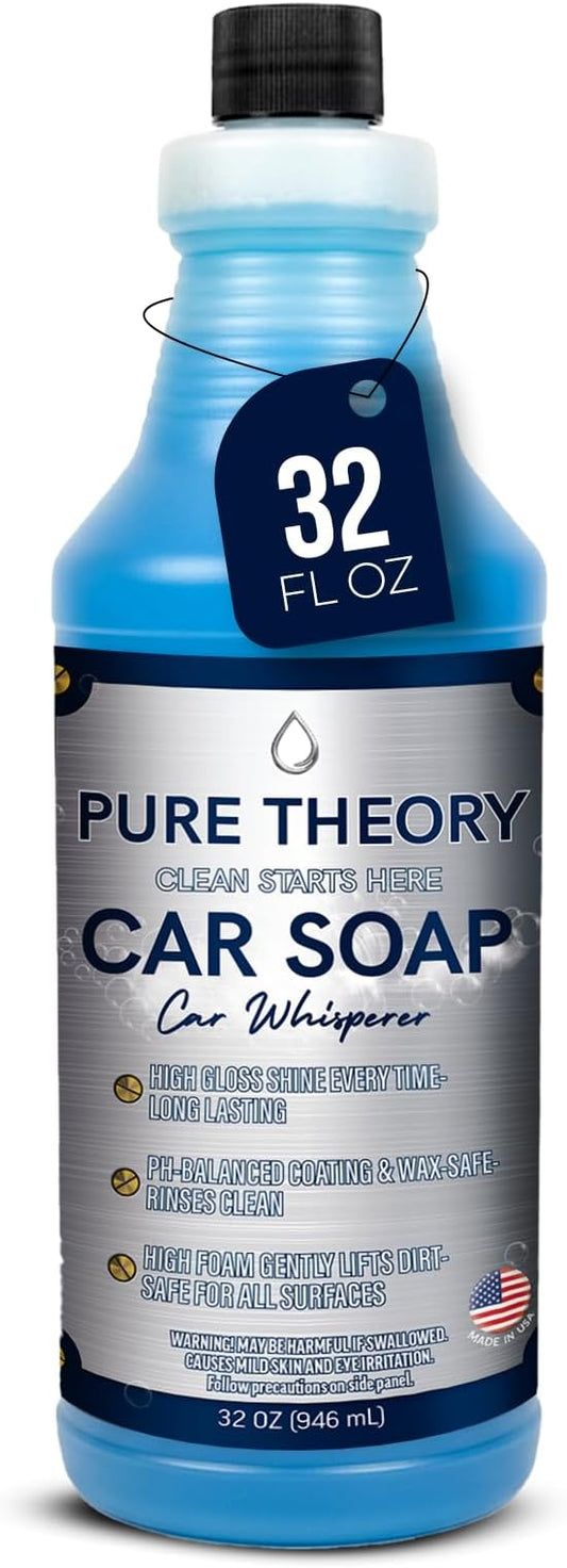 Car Whisperer – Premium Car Wash Soap 32 fl oz | High-Foam, pH-Balanced Formula | Streak-Free Shine | Protects Wax and Coatings | Safe for All Finishes | MADE IN USA