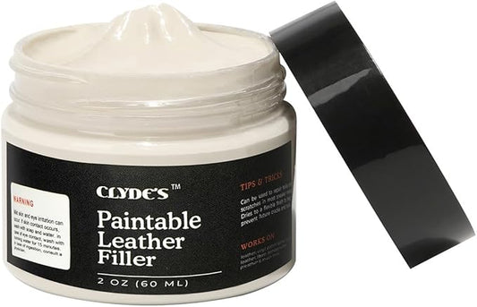 Clyde's Leather Paintable Filler | Leather Filler Repair for Holes, Tears, Cracks, Scratches and Burns | Flexible & Sandable Finish