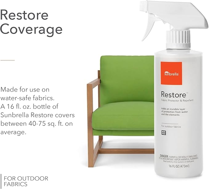 Sunbrella Restore Fabric Protector | Water-Repellent Spray for Outdoor Fabrics | Easy Use, Non-PFAS | Protect & Restore Upholstery | 16 fl oz