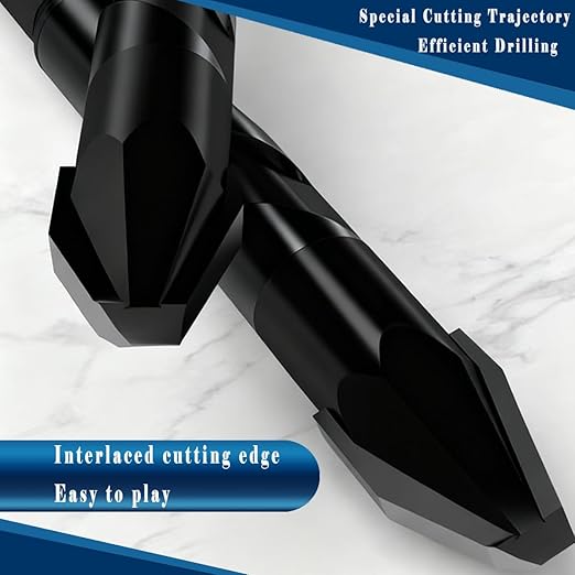 10pc 3/16” Black Ceramic Drill Bit Eccentric Drill Bit Set, 5mm Masonry Drill Bit Sets Concrete Drill Bit for Glass,Brick,Plastic,Cement,Wood,Ceramic,Metal,Marble.