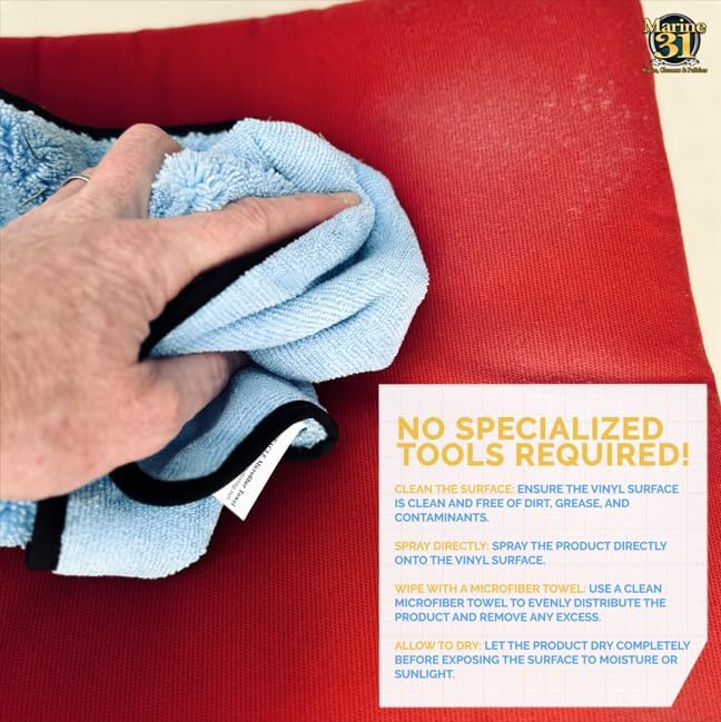 Marine 31 Vinyl Protectant with Sunblock | UV Protection for Interior & Exterior Vinyl | Clear Finish for Marine Surfaces | M31-432 | 128 oz