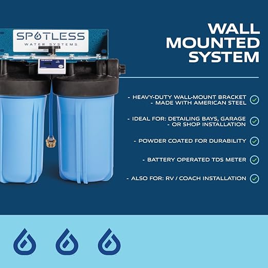 Spotless Water Systems - DIW-10B, W/Integrated Bypass | Simple Window, Solar Panel, RV & Car Wash System, Works for All Vehicles, Motorcycles, Bikes, Boats, Planes, Yachts, Towel Drying Eliminated