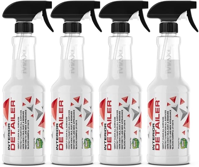 MAXL® Interior Car Cleaner Detailer Spray with NeverDust® Technology Formula (20oz, 4 Pack) - Repels Dust, Wipes Oil, Residue with Matte Finish for Leather, Dash, Trim & Screens - Safe on All Surfaces
