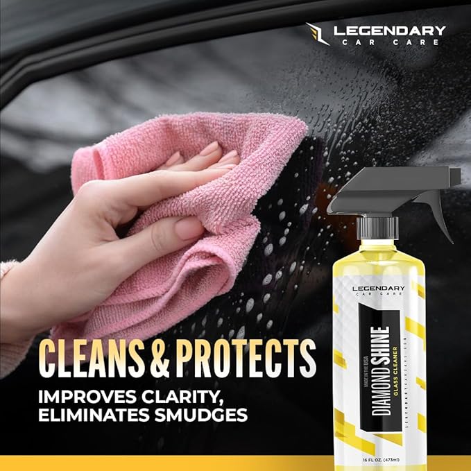 Legendary Glass Cleaner 16oz (2 Pack) - Auto Window Cleaner Spray for Car Windows & Windshield - No Streaks, Ammonia-Free, Tint Safe - Interior/Exterior Use