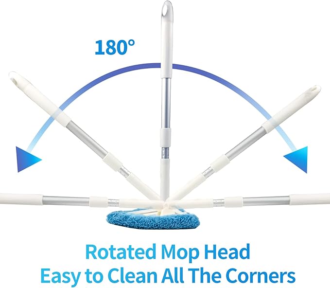 BITOPE Windshield Cleaning Tool, 26" Adjustable Handle, 3pcs Microfiber Pads, Ideal for Cleaning Inside Exterior SUVs, Trucks, RVs, Glass Mirror & More