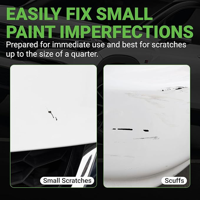 TouchUpDirect Auto Scratch Repair Brush Kit – Toyota 040 Super White Exact Match Auto Paint Kit with Car Color and Clearcoat, for Repainting and Car Paint Touch Up, Scratch Repair Kit