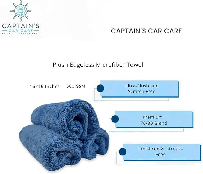 Captain's Car Care Exterior Cleaning Trio Kit, Foam Soap, Ultra HD Wheel Cleaner, 6 Month Ceramic Protection Spray, 3-Step Car Care System, Premium Scented Formulas, for Cleaning and Protection.