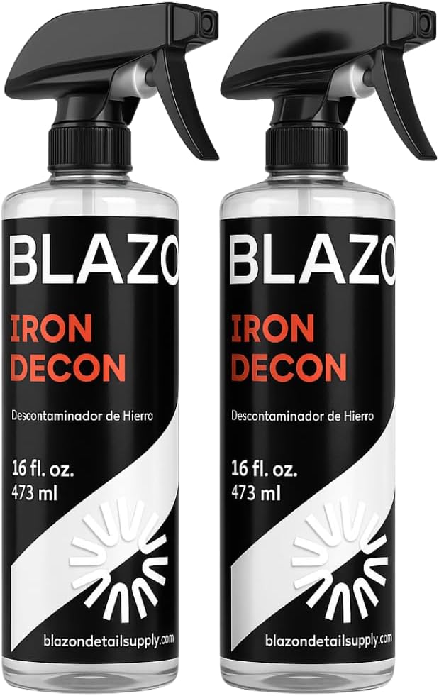 BLAZON Iron Decon - Max Strength Iron Remover & Wheel Cleaner, 2X Concentration for Rapid Removal of Iron Buildup, Brake Dust, and Rust Spots, Low Odor Formula - Citrus Scent - 16 Oz