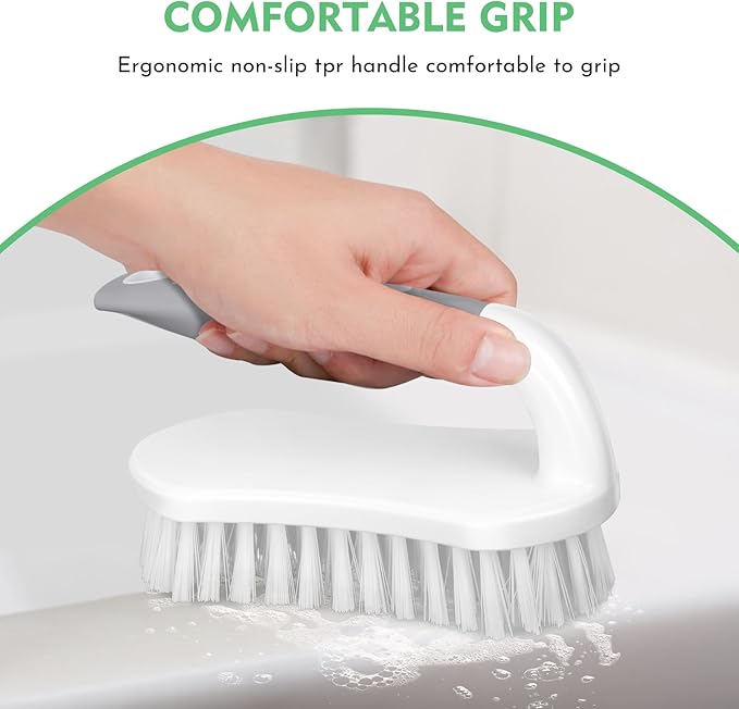 SetSail Scrub Brush, Heavy-Duty Scrub Brushes for Cleaning with Stiff Bristles Cleaning Brush for Shower, Bathroom, Carpet, Kitchen and Bathtub Scrubber - 3 Pack