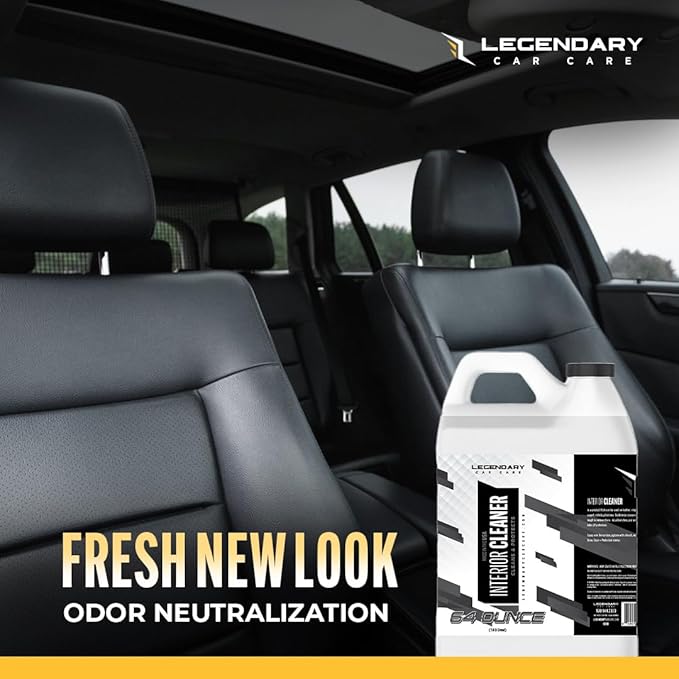 Legendary Interior Cleaner 64oz (Half Gal.) - All Purpose Interior Detailer & Carpet Cleaner for Cars - Safe on Leather, Plastic, Vinyl, Upholstery & Dashboard - UV Protectant - Tough on Stains & Dirt