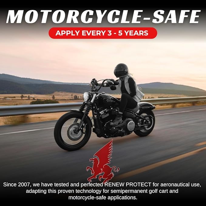 RENEW PROTECT - SATN - Real Restoration & True Protection, Dry-Seal Protectant for Tire & Trim, Low- Mid Shine, Mats - RV- Motorcycle-Safe, Acrylic Ceramic-Hybrid Protectant, Wash-Proof, 5 min 16oz