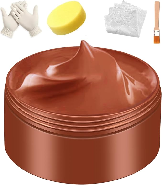 Leather Recoloring Balm, Brown Vinyl Leather Dye for Furniture Seat, Leather Repair Kit for Car Interior, Shoe Polish Paint