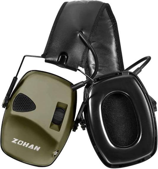 ZOHAN EM054 Electronic Shooting Ear Protection with Gel Ear Pads, Slim Active Noise Reduction Earmuffs with 4X Sound Amplification for Gun Range