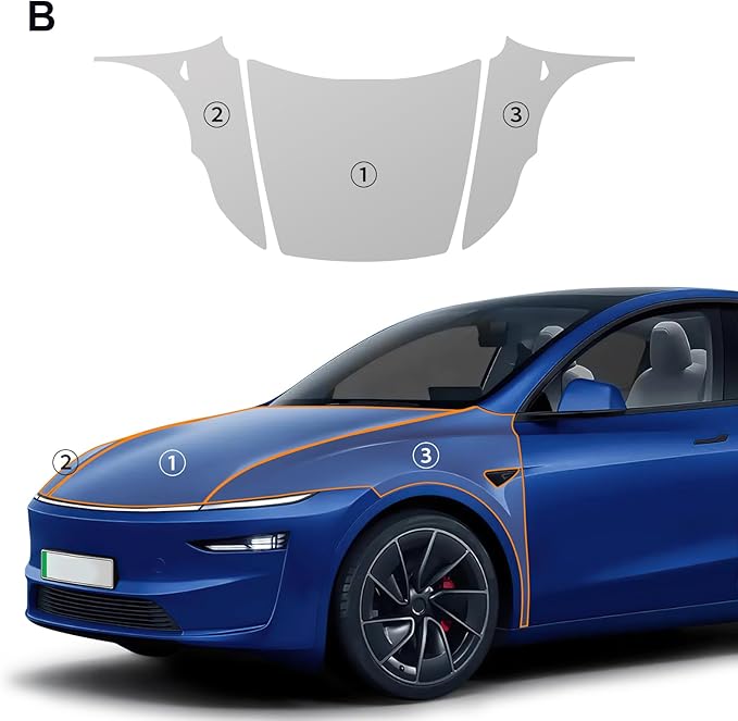 Precut Paint Protective Film for 2025 Tesla Model Y Juniper Hood & Fender 8.5 Mil TPU PPF Clear Car HD Scratch Exterior Accessories