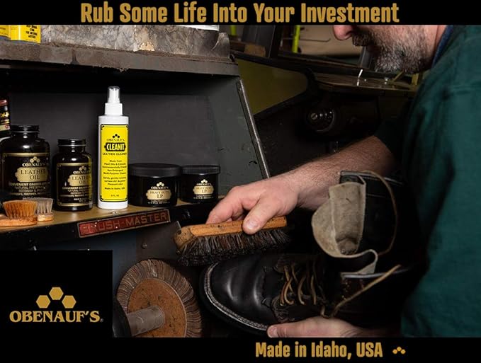 Obenauf's Heavy Duty LP Leather Preservative (4oz)- All Natural Beeswax Oil Conditioner- Rejuvenate Restore & Preserve Sunfaded or Cracked Boots Jackets Saddles Car Auto Upholstery Furniture- USA Made