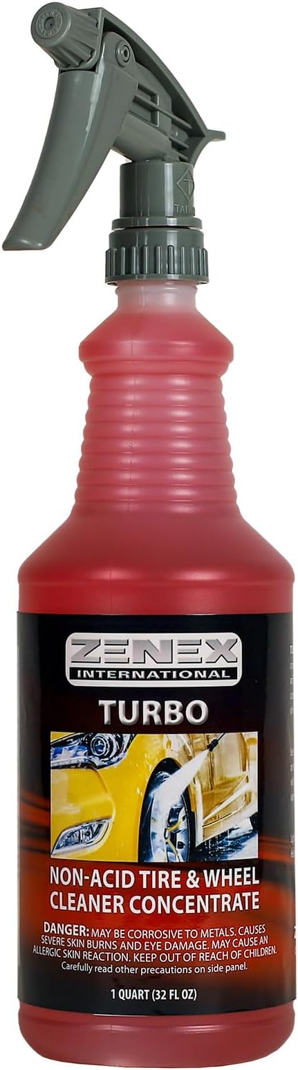 Zenex Turbo Wheel Cleaner - Professional-grade Wheel & Tire Detailer | Removes Grease, Brake Dust, & Road Grime | Chrome, Stainless Steel, Painted, & Rubber Surfaces | Non-Acidic | 32 oz (2 Pack)
