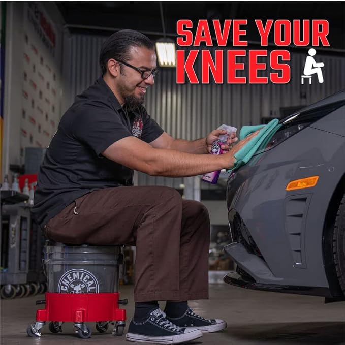 Chemical Guys Wheelie All Exterior Surface & Wheel Brush - Gentle, Effective Car Detailing Brush for Wheels, Rims, Tires, Grilles, and Plastic Trim, Soft Bristles Safe for All Finishes, Ergonomic Grip