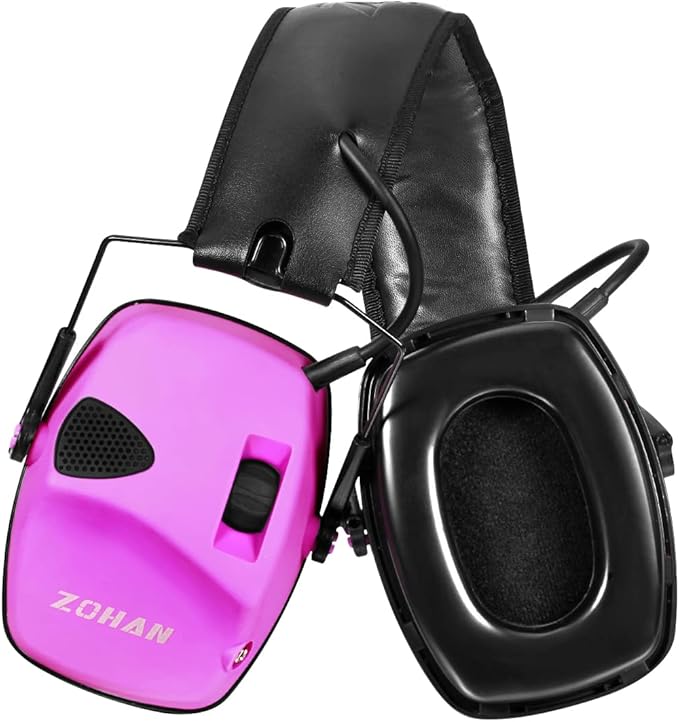 ZOHAN EM054 Electronic Shooting Ear Protection with Gel Ear Pads, Slim Active Noise Reduction Earmuffs with 4X Sound Amplification for Gun Range