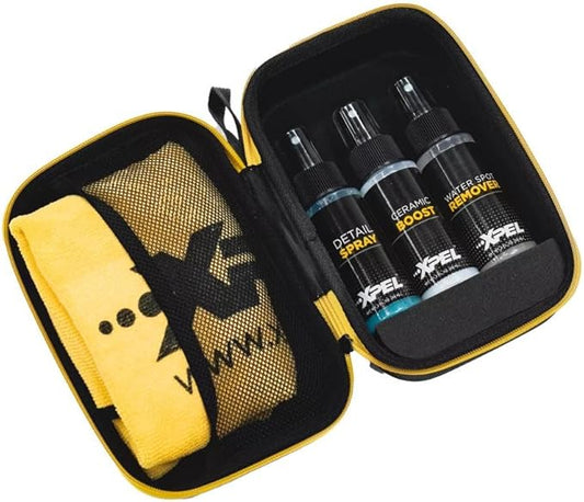 XPEL 3-Pack Ceramic Coating Maintenance Kit – for Paint, PPF & Glass | Ceramic Boost, Waterless Detail Spray, Water Spot Remover & Premium Microfiber Towel in Branded Case