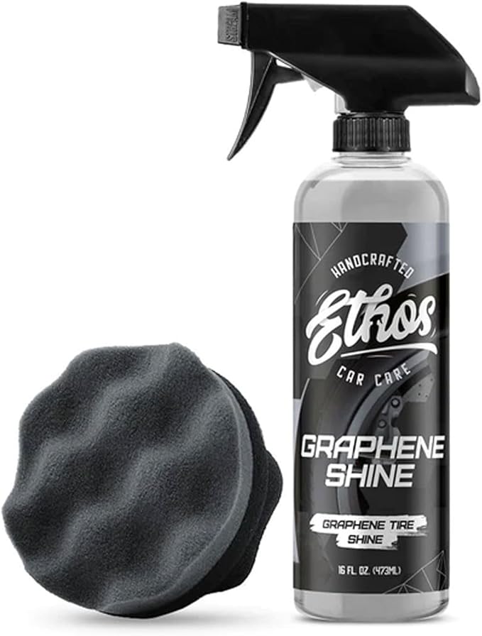 Ethos Tire Shine Kit - Trim & Tire Shine Spray, High Sheen, Non Greasy, Sling Free Finish