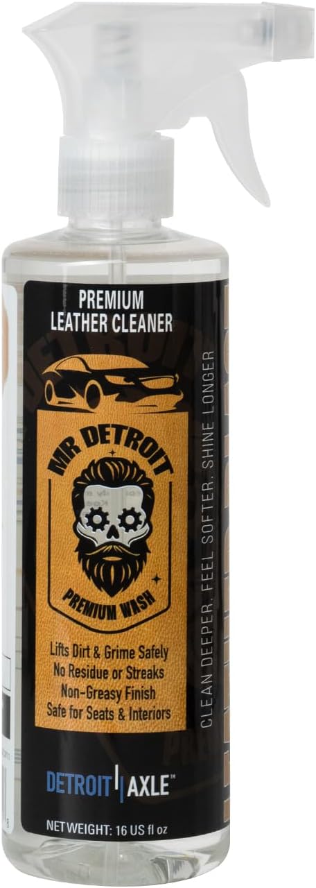 Mr. Detroit - 5pc Interior Detailing Kit, Leather Cleaner & Conditioner, Interior Speed Detailer, Carpet & Upholstery, Glass Cleaner, Professional Grade Formula for Deep Cleaning & Restore