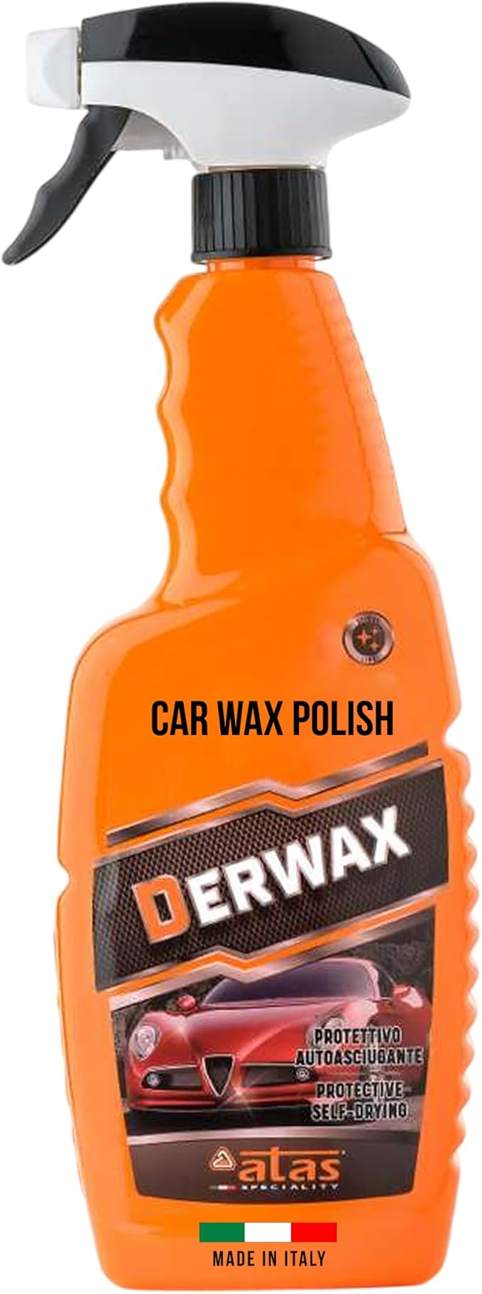 DERWAX Spray Car Wax Polish (25.4 fl oz) – Quick Detailer Spray Wax for Cars, Polymer Car Wax Spray for Paint & Plastic, No Streaks, Made in Italy