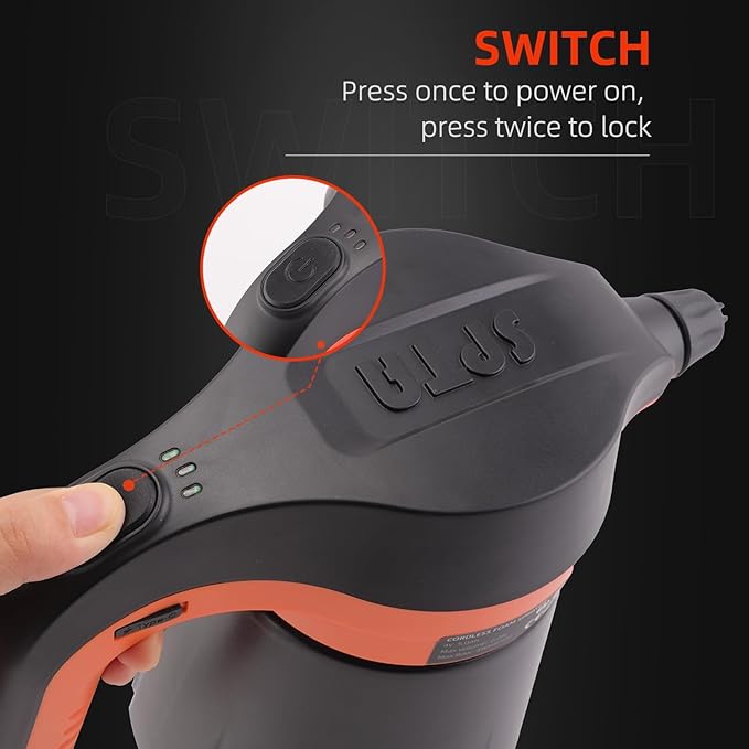 SPTA Pressure Foam Sprayer, 2.25L/76 oz Electric Pressurized Soap Sprayer Car Foam Sprayer, Cordless Pump Sprayer, Car Wash Pressure Washer Foamer with 500ML Shampoo for Detailing