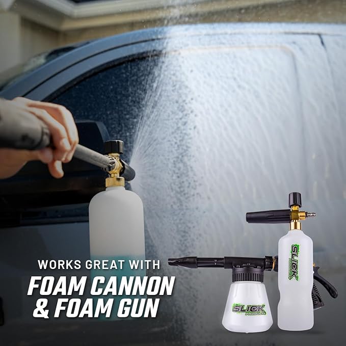 Slick Products Hybrid Ceramic Wash & Wax Super Concentrate – Extra Thick Foaming Car Shampoo & Motorcycle Wash Soap with Wax Protection – Perfect for Foam Cannon – 64 oz.