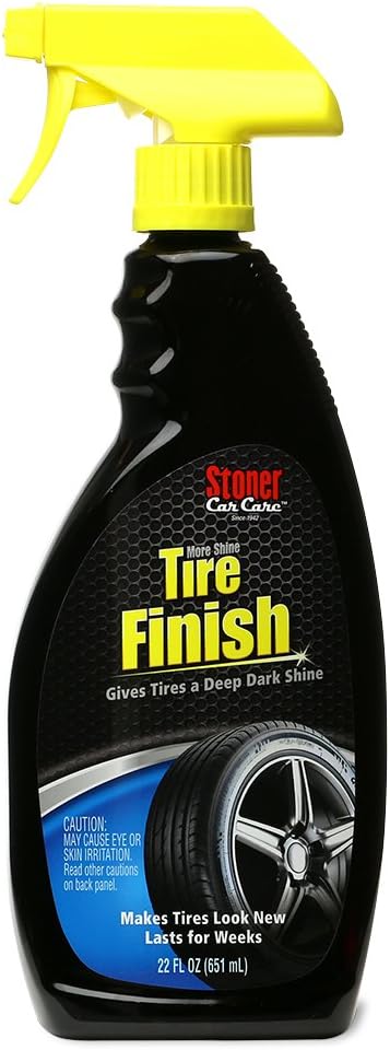 Stoner Car Care 92044 More Shine Tire Finish – Tire Shine Spray for a Deep Matte Black Finish with Long-Lasting Rain-Resistant Protection, Non-Greasy No Sling – 22 fl oz (Pack of 1)