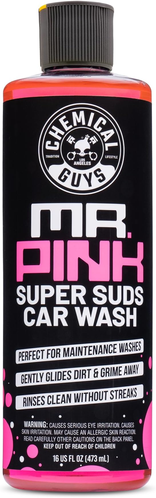 Chemical Guys Mr. Pink Car Wash Soap - 16 oz Super Suds Foaming Car Wash Soap for Cannon, Blaster, or Bucket Washing - pH Balanced, Safe on Wax, Sealant, Ceramic, and Clear Coat Finishes