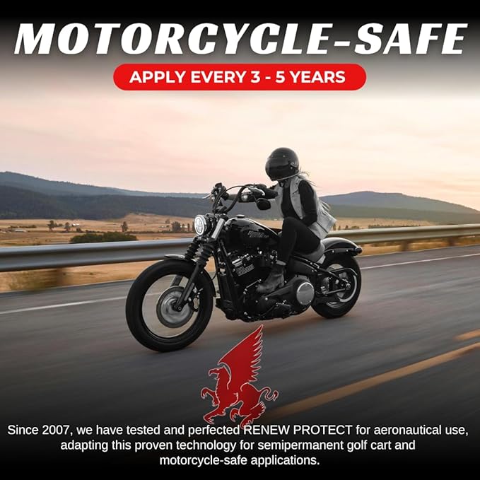 RENEW PROTECT - GLOZ - Real Restoration & True Protection, Dry-Seal Protectant for Tire & Trim, Mid- High Shine, Mats - RV- Motorcycle-Safe, Acrylic Ceramic-Hybrid Protectant, Wash-Proof, 5 min 16oz