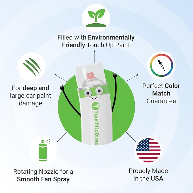 TouchUpDirect Car Paint Touch Up Spray Kit – Toyota 040 Super White Exact Match Auto Paint Kit with Car Color Spray and Clearcoat, for Repainting or Scratch Repair, Essential Kit