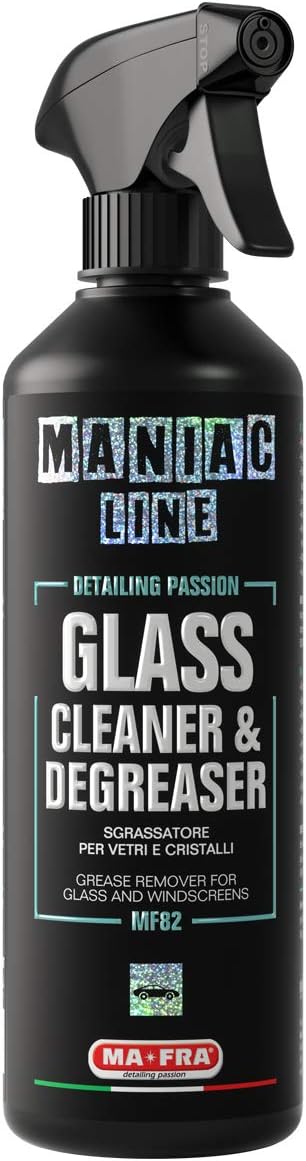 MANIAC LINE MAFRA Car Detailing Line, Glass Cleaner & Degreaser, 16.9 oz, Degreaser for Car Glass and Crystals Including Tinted Ones, Ammonia-Free, Removes Limescale