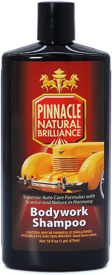 Pinnacle Bodywork Shampoo | Luxurious pH-Neutral Car Wash | Scratch-Free Formula with Long-Lasting Suds | High-Yield Concentrate for Gentle Cleaning | PIN-100 | 16 oz