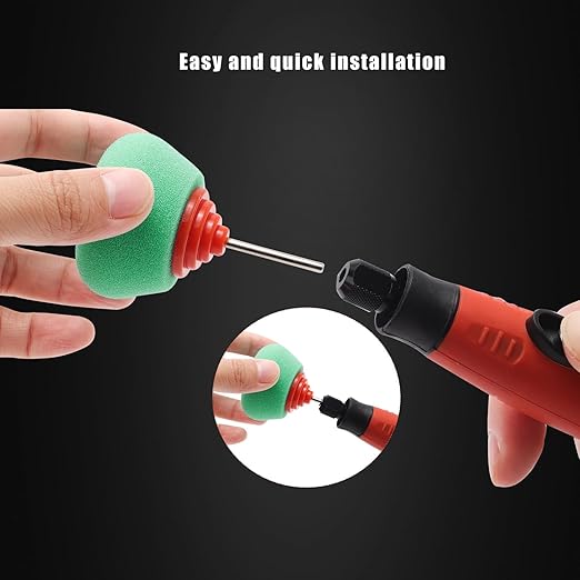 SPTA Mini Buffing Polishing Pads, 15Pcs Car Detail Mini Polisher Foam Pads, Detail Polishing Pads Used on Drill and Rotary Tools, for Small Area Detailing Polishing Waxing, Sealing Glaze