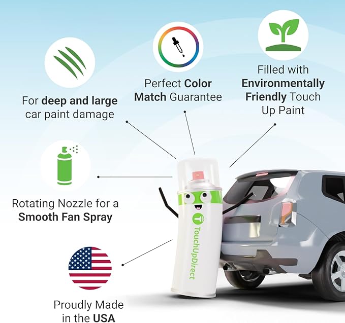 TouchUpDirect Car Paint Touch Up Spray Kit – Toyota 040 Super White Exact Match Auto Paint Kit with Car Color Spray and Clearcoat, for Repainting or Scratch Repair, Platinum Kit