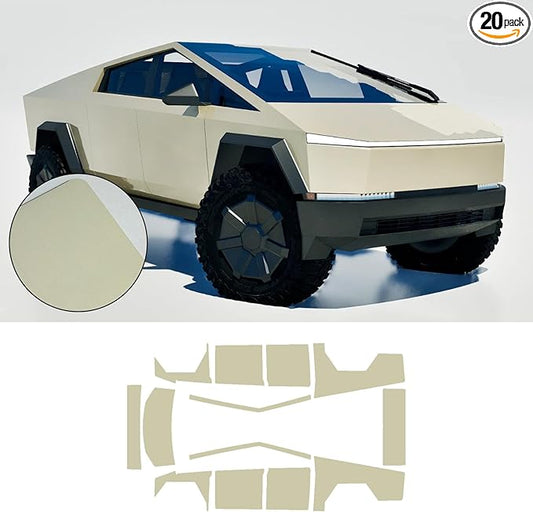 Precut Paint Protective Film for Tesla Cybertruck 2024-2026 Full Body 8.5Mil TPU PPF Color Change Film Self Adhesive Scratch Protector Exterior Accessories (Khaki)