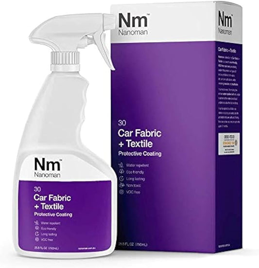NANOMAN Nano-Technology Car Fabric & Upholstery Care (750ML) Hydrophobic Waterproof Protector and Stain Guard for Auto Interior Fabrics, Seats, Carpets and Floor Mats.