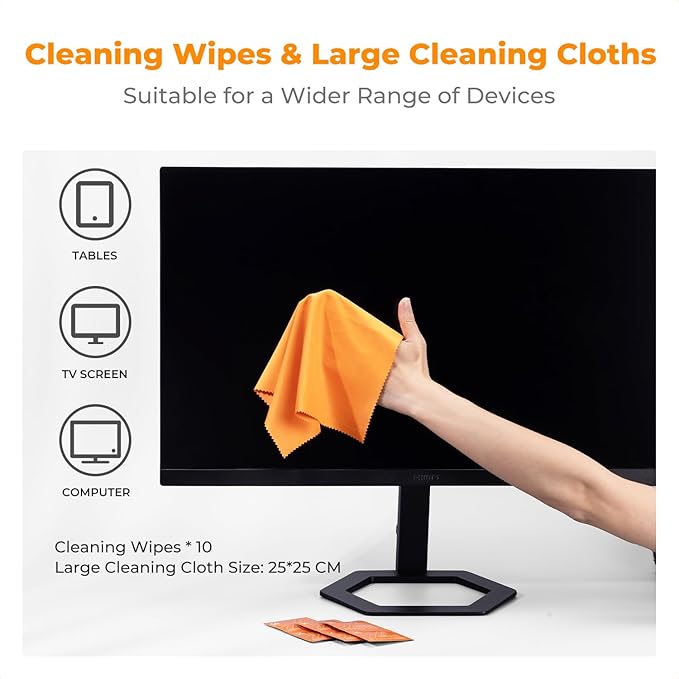 K&F CONCEPT 32-in-1 Camera Lens Cleaning Kit for DSLR Camera Lens Filter with Cleaning Pen+Air Blower+Cleaning Cloth*2+Full-Frame Swab*10+Cleaning Wipes*10+Vacuum Cleaning Cloth*6+Anti-Static Gloves