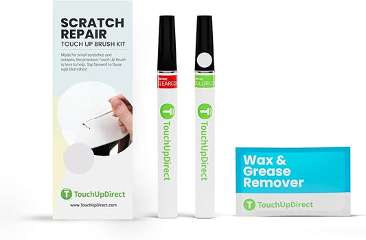 TouchUpDirect YZ/Z1/M6887 Oxford White Compatible with Ford Exact Match Scratch Repair Touch Up Paint - Brush Kit