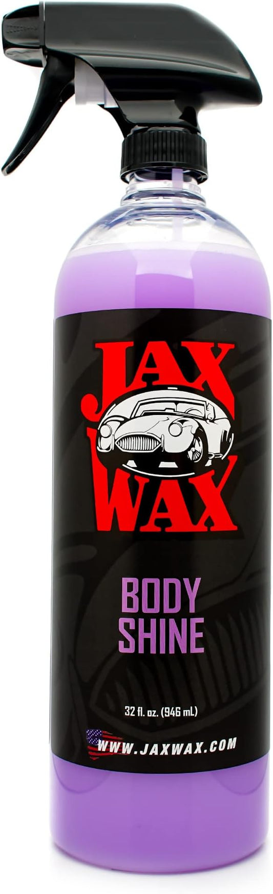 Jax Wax Body Shine Detailer - Spray Car Wax, Removes Water Spots and Dirt, Formulated with Natural Oil and Waxes for Superior Protection and Shiny Look, Use on Car, Boat and Motorcycle - 32 Oz