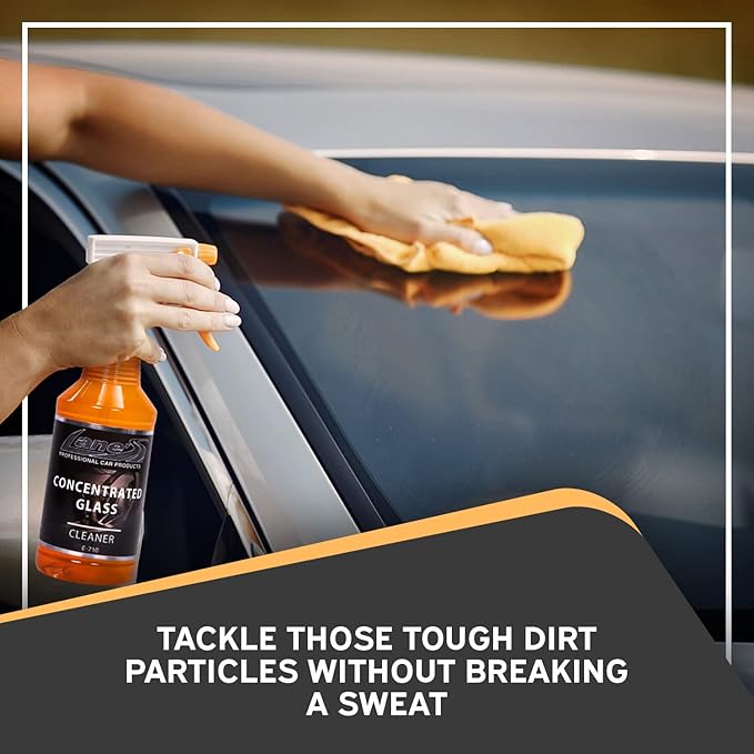 LANE'S Concentrated Auto Glass Cleaner | Tint-Safe Car Windshield, Window Cleaner | Removes Automotive Smoke Film, Fingerprints, & Smudges | Streak-Free, Safe for All Glasses | 16oz